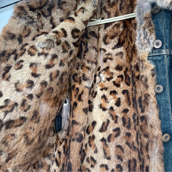 La Fiorentina Vintage Denim Jacket with Full Real Fur Inside - Natural - Picture 5 of 16